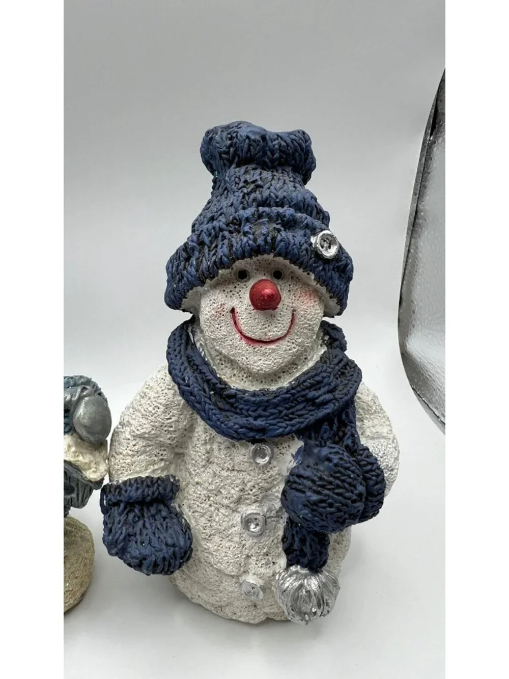 Snowman Figurine Set Of 3 With Cozy Knit Hat Details